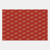 Elegant Black, Red, Blue, Faux Gold 58th Event # Inpakpapier Vel (Voorkant 2)