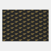 Elegant Black, Red, Blue, Faux Gold 58th Event # Inpakpapier Vel (Voorkant)