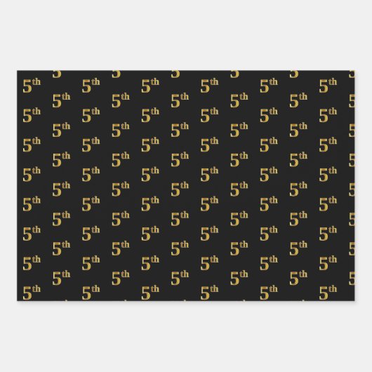 Elegant Black, Red, Blue, Faux Gold 5th Event # Inpakpapier Vel (Voorkant)