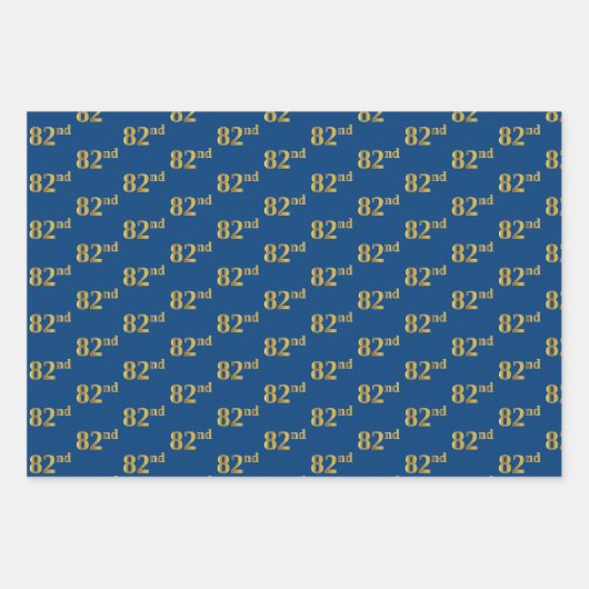 Elegant Black, Red, Blue, Faux Gold 82nd Event # Inpakpapier Vel (Voorkant 3)