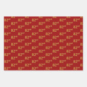 Elegant Black, Red, Blue, Faux Gold 82nd Event # Inpakpapier Vel (Voorkant 2)