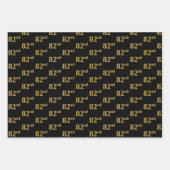 Elegant Black, Red, Blue, Faux Gold 82nd Event # Inpakpapier Vel (Voorkant)