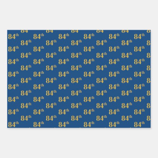 Elegant Black, Red, Blue, Faux Gold 84th Event # Inpakpapier Vel (Voorkant 3)