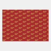 Elegant Black, Red, Blue, Faux Gold 84th Event # Inpakpapier Vel (Voorkant 2)