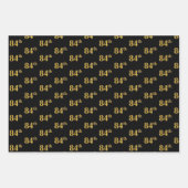 Elegant Black, Red, Blue, Faux Gold 84th Event # Inpakpapier Vel (Voorkant)