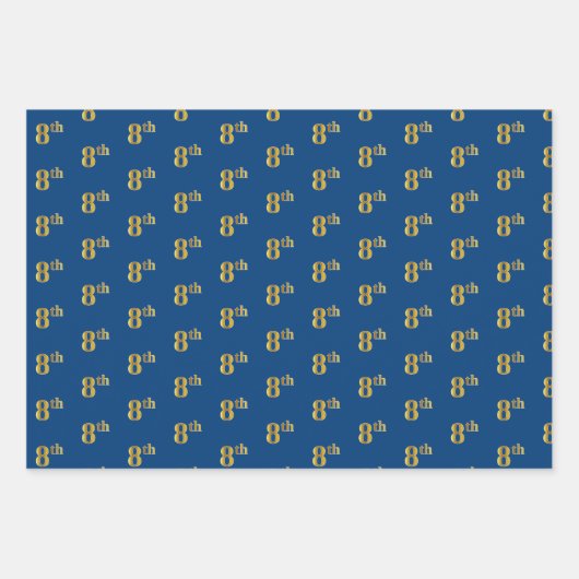 Elegant Black, Red, Blue, Faux Gold 8th Event # Inpakpapier Vel (Voorkant 3)