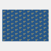 Elegant Black, Red, Blue, Faux Gold 9th Event # Inpakpapier Vel (Voorkant 3)