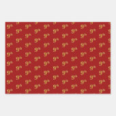 Elegant Black, Red, Blue, Faux Gold 9th Event # Inpakpapier Vel (Voorkant 2)