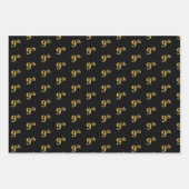 Elegant Black, Red, Blue, Faux Gold 9th Event # Inpakpapier Vel (Voorkant)