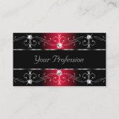 Elegant Black Red  Borders Juwelen met foto Visitekaartje (Voorkant)