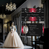 Elegant Black Red  Borders Juwelen met foto Visitekaartje