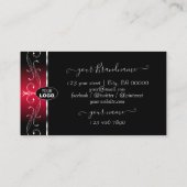 Elegant Black Red  Borders Juwelen met Logo Visitekaartje (Achterkant)