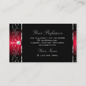 Elegant Black Red Borders Juwelen Ornamenten Visitekaartje (Achterkant)