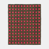 Elegant Black Red Checkered Pattern Fleece Deken (Voorkant)