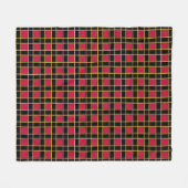 Elegant Black Red Checkered Pattern Fleece Deken (Voorkant (Horizontaal))