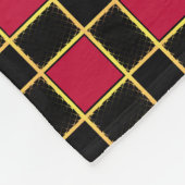 Elegant Black Red Checkered Pattern Fleece Deken (Hoek)