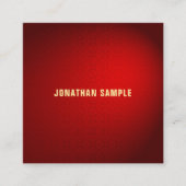 Elegant Black Red Damask Gold Text Cool Sjabloon Vierkante Visitekaartje (Voorkant)