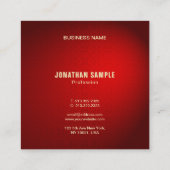 Elegant Black Red Damask Gold Text Cool Sjabloon Vierkante Visitekaartje (Achterkant)