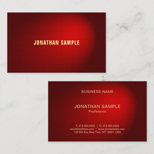 Elegant Black Red Damask Premium, dik luxe luxe Visitekaartje (Voorkant / Achterkant)