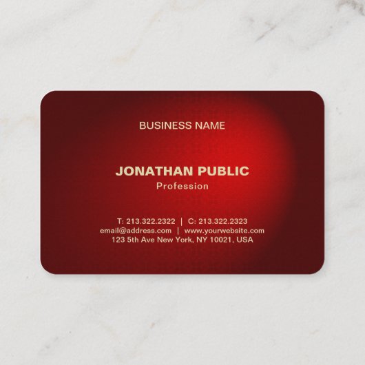 Elegant Black Red Damask Premium Professional Visitekaartje (Achterkant)