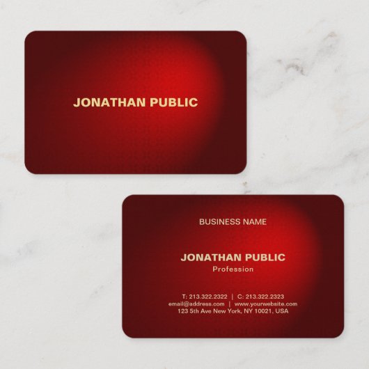 Elegant Black Red Damask Premium Professional Visitekaartje (Voorkant / Achterkant)