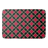 Elegant Black Red Diamond Pattern Badmat (Voorkant)