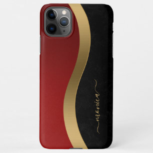 Elegant Black Red en Gold iPhone 11Pro Max Hoesje