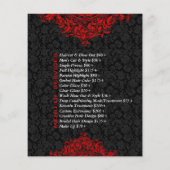 Elegant Black & Red  Floral Ornament Flyer (Achterkant)