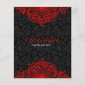 Elegant Black & Red  Floral Ornament Flyer (Voorkant)