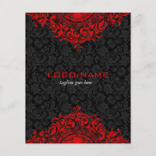 Elegant Black & Red  Floral Ornament Flyer