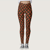 Elegant Black Red gecontroleerd Leggings (Voorkant)