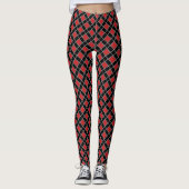Elegant Black Red gecontroleerd Leggings (Voorkant)