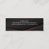 Elegant Black Red Glow Abstracte achtergrond Mini Visitekaartje (Achterkant)