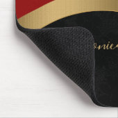 Elegant Black Red Gold op maat Muismat (Hoek)