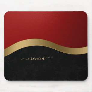 Elegant Black Red Gold op maat Muismat