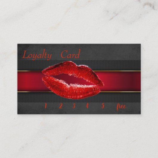 Elegant Black, Red Lips, Loyalty Kaart