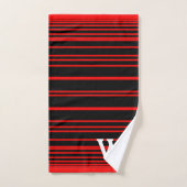Elegant black &red stripes Pattern  monogram Bad Handdoek (Handdoek)