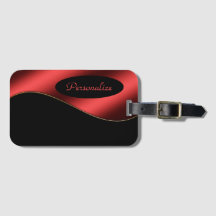 Elegant Black Red Stylish Wave Design Personalisee