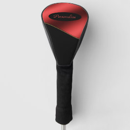 Elegant Black Red Stylish Wave Design Personalisee Golfheadcover