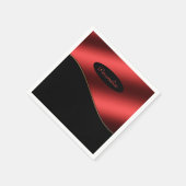 Elegant Black Red Stylish Wave Design Personalisee Servet (Hoek)