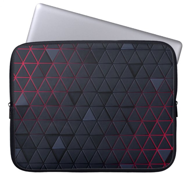 Elegant Black-Red Triangle-laptophoes Laptop Sleeve (Voorkant)
