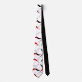 Elegant Black, Red & White Abstracte patroonMannen Stropdas (Voorkant)