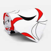 Elegant Black, Red & White Abstracte patroonMannen Stropdas (Opgerold)
