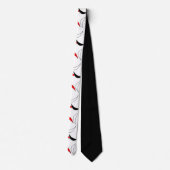 Elegant Black, Red & White Abstracte patroonMannen Stropdas (Achterkant)