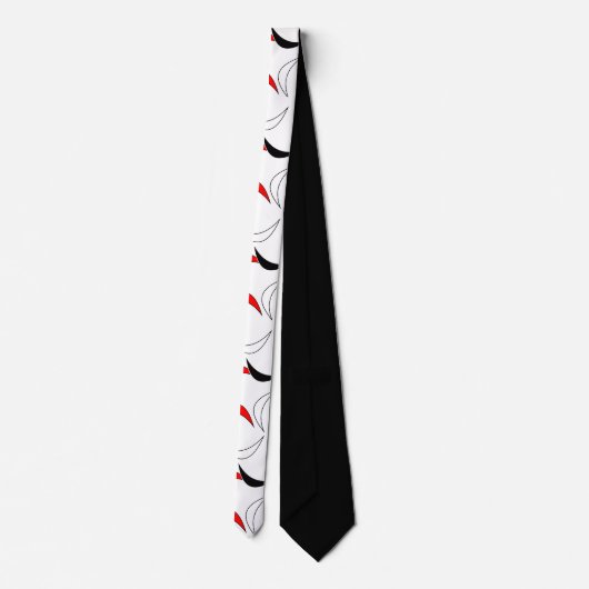 Elegant Black, Red & White Abstracte patroonMannen Stropdas (Achterkant)