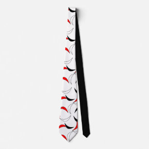 Elegant Black Red & White Abstracte patroonpatroon Stropdas