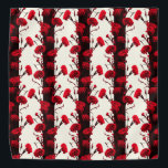 Elegant Black Red White Floral Stripes Bandana<br><div class="desc">Een prachtig en grafisch patroon van gekleurde anjers. Dit elegante kunstwerk is gemaakt van een oud fotografisch briefkaart en is zorgvuldig digitaal bewerkt om de schoonheid ervan te verbeteren. Ontdek andere mooie bloemen accessoires in mijn winkel FLOWER POWER.</div>