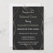 Elegant Black Rehearsal Dinner Invitations Bedankkaart (Voorkant)