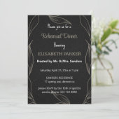 Elegant Black Rehearsal Dinner Invitations Bedankkaart (Staand voorkant)