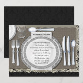 Elegant Black Rehearsal Dinner Invitations Kaart (Voorkant / Achterkant)
